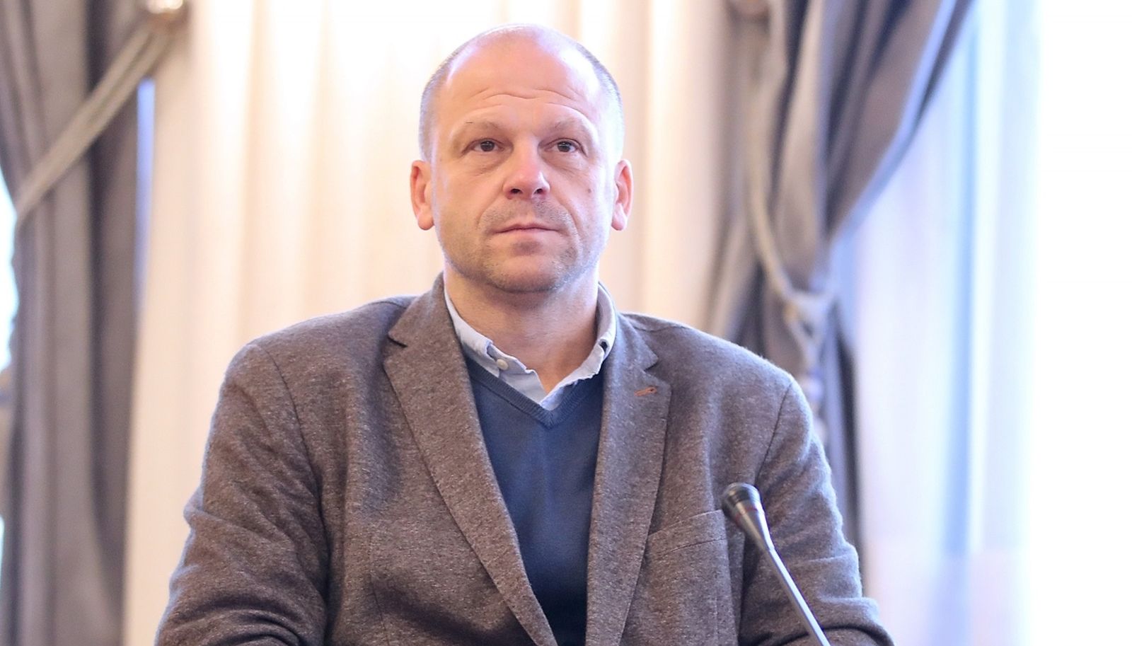 5.10.2020., Zagreb - U organizaciji Mosta nezavisnih lista u Novinarskom domu odrzan je okrugli stol Rad od kuce: Imamo li pravo na iskljucenje? 
Viktor Gotovac. 
Photo: Goran Stanzl/PIXSELL
