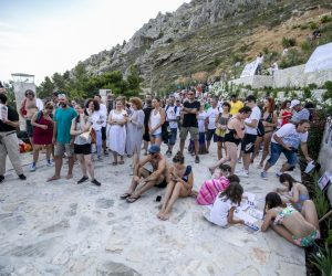 04.07.2021., Brela - U uvali Vruja odrzan je Festival bespravne gradnje i devastacije prirode kao prosvjed protiv ilegalnih radova koji se tu rade.
Photo: Miroslav Lelas/PIXSELL