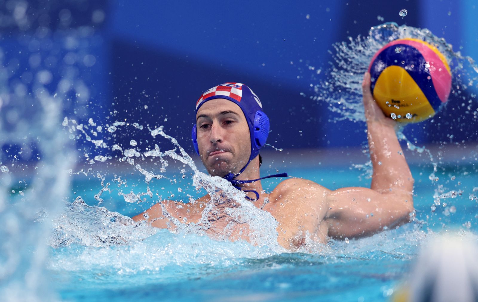 Tokio, 27.07.2021 - Vaterpolo utakmica 2. kola skupine B turnira na Olimpijskim igrama Tokio 2020, Australija - Hrvatska. Na slici Maro Joković.
foto HINA/ Damir SENČAR/ ds