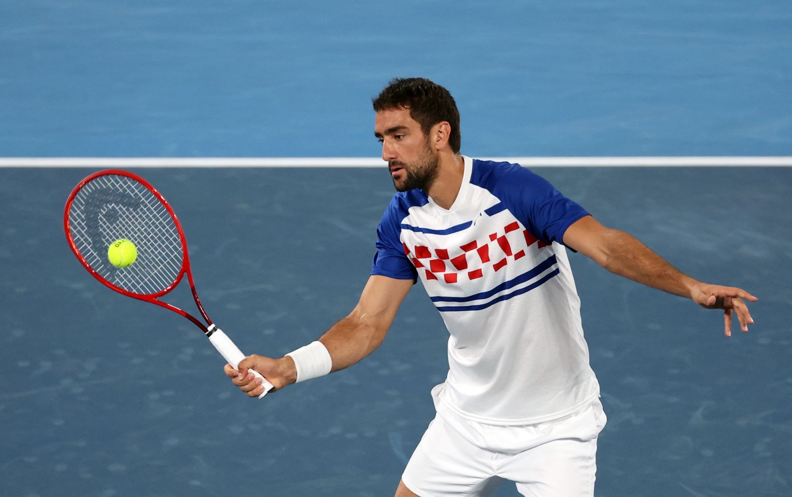 Tokio, 30.07.2021 - Hrvatsko finale parova u natjecanju u tenisu na Olimpijskim igrama Tokio 2020, Marin Cilic i Ivan Dodig protiv Mate Pavic i Nikola Mektic.
foto HINA/ Damir SENCAR/ ds