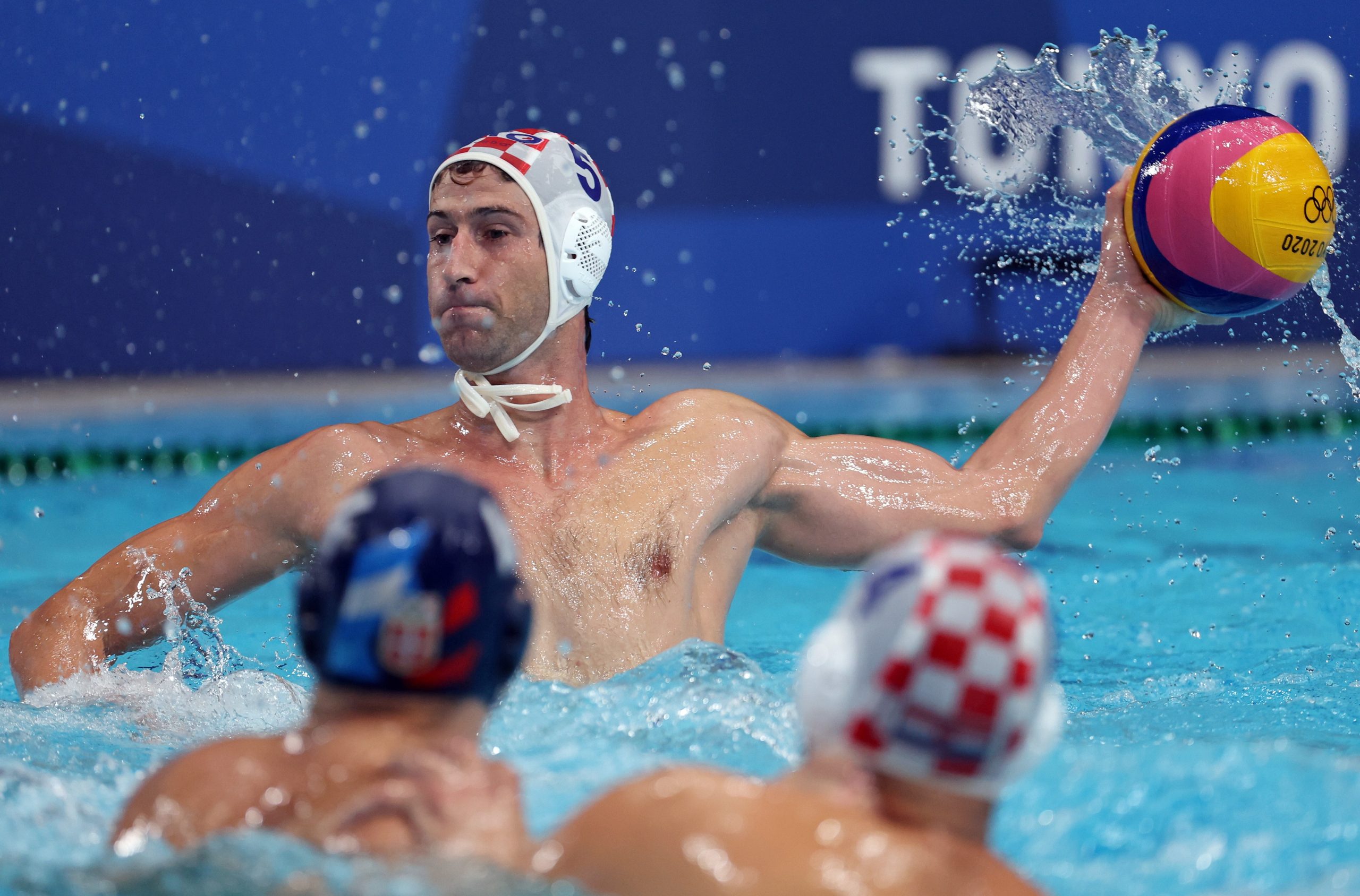 Tokio, 31.07.2021 - Utakmica 4. kola vaterpolo turnira Olimpijskih igara Tokio 2020 između reprezetnacija Hrvatske i Srbije. Na slici Maro Joković.
foto HINA/ Damir SENČAR/ ds