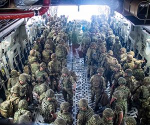 epa09415674 A handout picture provided by the British Ministry of Defence shows British Forces from 16 Air Assault Brigade on arrival in Kabul, Afghanistan, 15 August 2021. The military personnel are deployed to assist in evacuating British nationals and entitled persons as part of Operation PITTING amidst the worsening security situation there. The additional deployment of approximately 600 troops is to facilitate the safe and deliberate exit of remaining UK and eligible personnel.  EPA/Leading Hand BEN SHREAD / BRITISH MINISTRY OF DEFENCE / HANDOUT MANDATORY CREDIT: MOD/CROWN COPYRIGHT HANDOUT EDITORIAL USE ONLY/NO SALES
