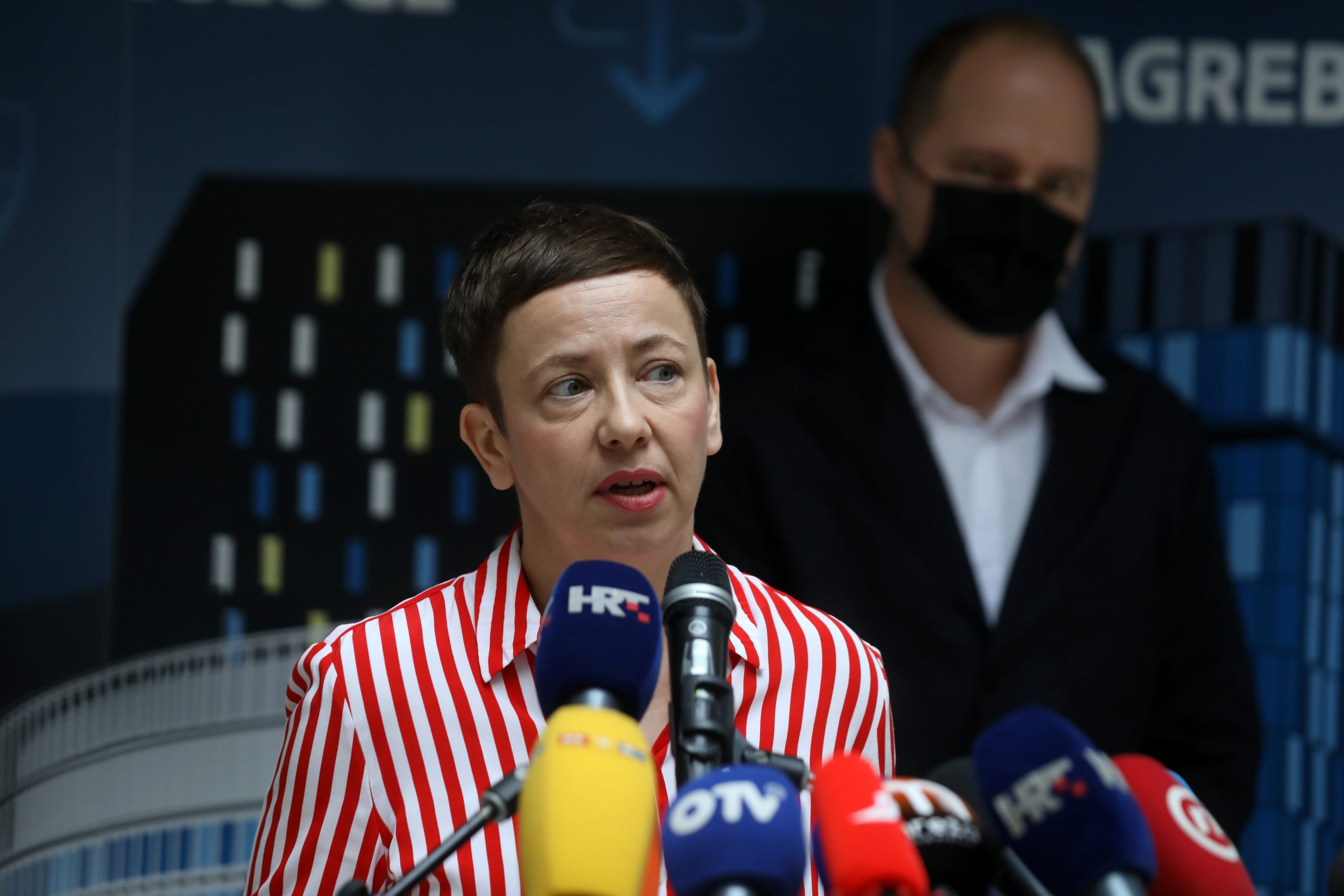 Zagreb, 13.08.2021. - Konferencija za medije zagrebačkog gradonačelnika Tomislava Tomaševića. Na fotografiji Danijela Dolenec. foto HINA/ Daniel KASAP/dk