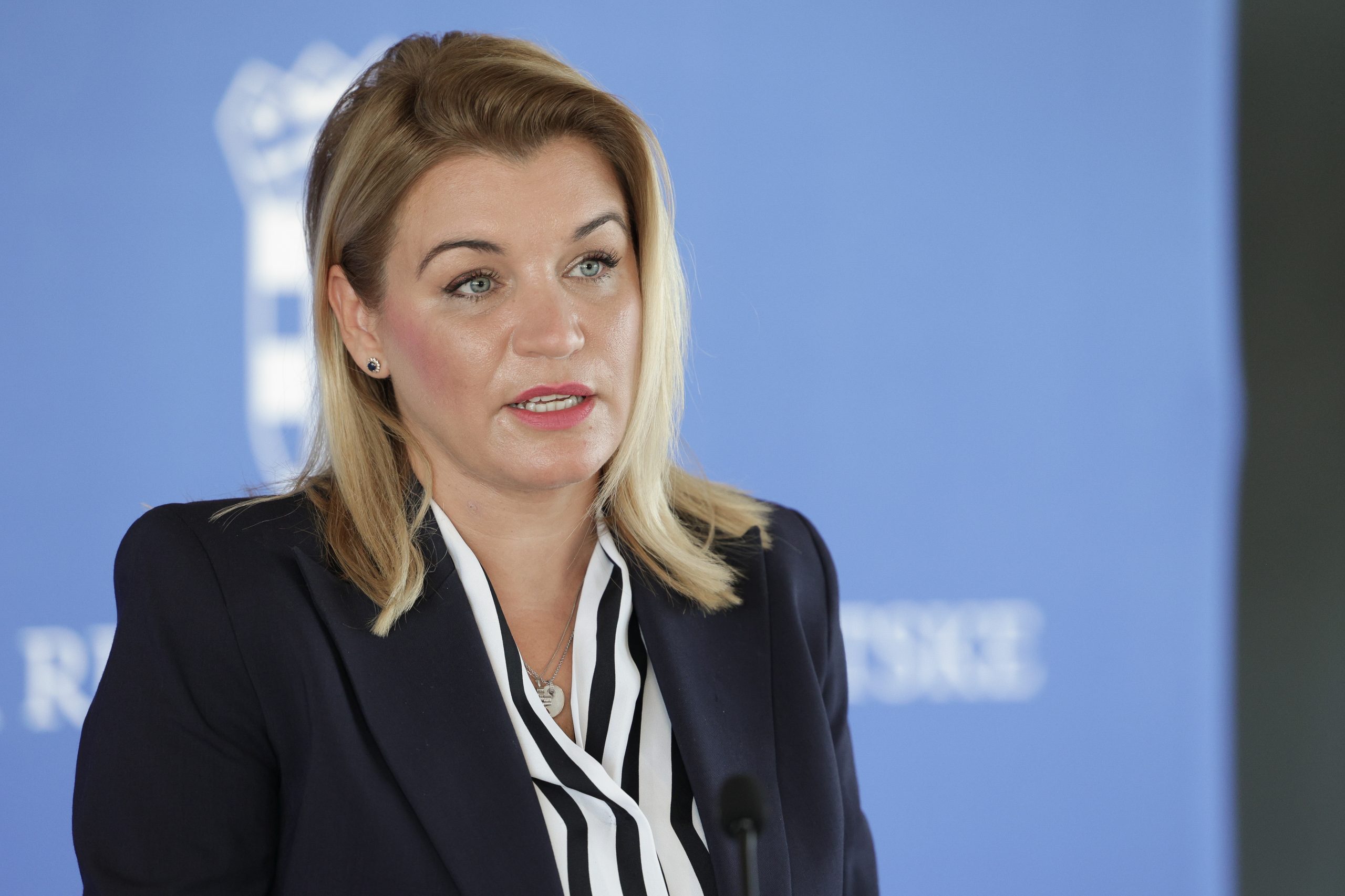 Zagreb, 18.08.2021 - Ministric turicma Nikolina Brnjac dala je izjavu o turističkoj sezoni.
Na fotografiji Nikolina Brnjac.
foto HINA/ Edvard ŠUŠAK/ es