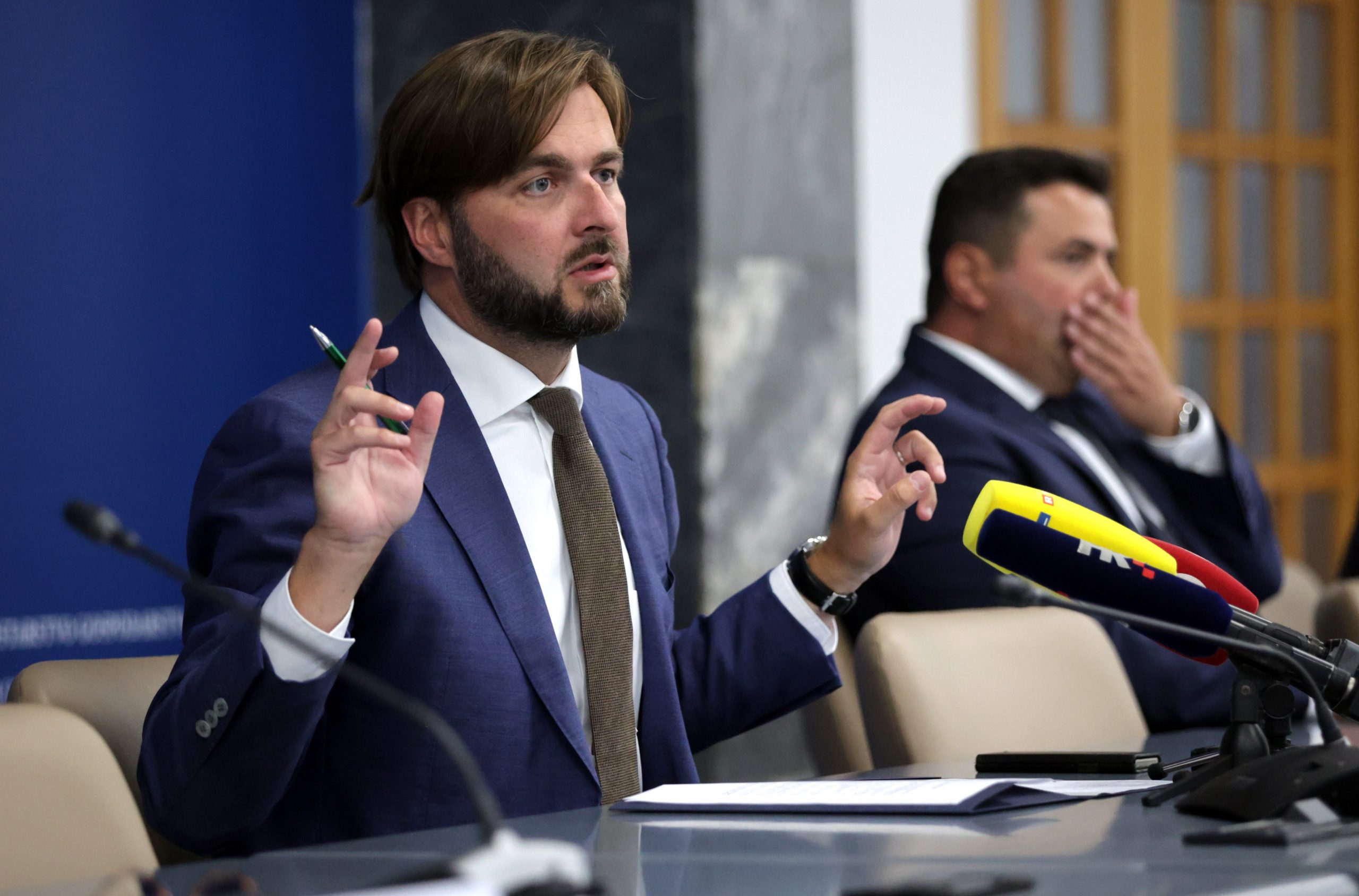 Zagreb, 31.8.2021 - Ministar gospodarstva i održivog razvoja Tomislav Ćorić na konferenciji za medije predstavio je rezultate javnog poziva "Jačanje konkurentnosti poduzeća ulaganjima u digitalnu i zelenu tranziciju".
Foto HINA/ Dario GRZELJ/ dag