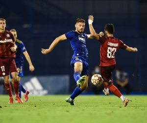 04.08.2021., stadion Maksimir, Zagreb - Prva utakmica 3. pretkola UEFA Lige prvaka, GNK Dinamo - Legia. Bruno Petkovic, Luquinhas Photo: Josip Regovic/PIXSELL