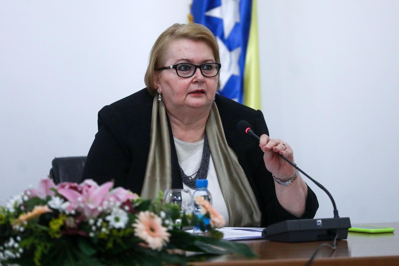 09.02.2021.,Sarajevo, Bosna i Hercegovina - Zamjenica predsjedavajućeg Vijeca ministara i ministrica vanjskih poslova Bosne i Hercegovine Bisera Turkovic sastala se sa ministrom vanjskih i evropskih poslova Slovacke Republike Ivanom Korcokom. Bisera Turkovic
Photo: Armin Durgut/PIXSELL