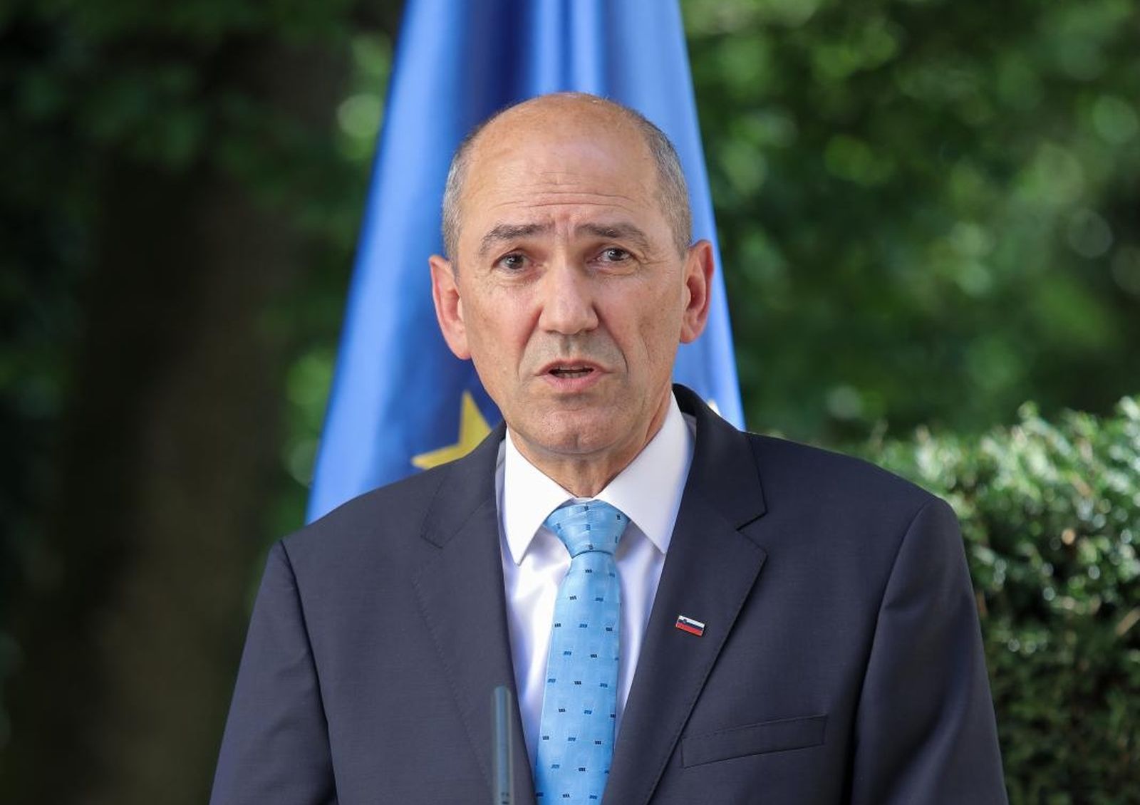 10.07.2020., Otocec ob Krki - Hrvatski premijer Andrej Plenkovic sastao se sa slovenskim kolegom Janezom Jansom. Teme sastanka su hrvatsko-slovenski odnosi i zajednicka borba protiv Covid-19. 
Photo: Tomislav Miletic/PIXSELL