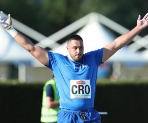 10.08.2019., Varazdin - stadion Sloboda. Ekipno prvenstvo Europe u atletici - druga liga. Mihaljevic Filip. Bacanje kugle. Photo: Sanjin Strukic/PIXSELL