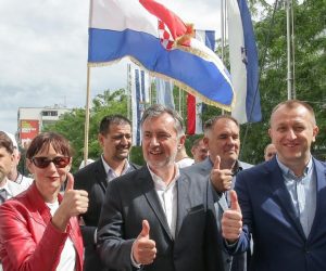 20.06.2020., Osijek - Predsjednik Domovinskog pokreta Miroslav Skoro u Osijeku predstavio je listu kandidata Domovinskog pokreta za IV. izbornu jedinicu. Photo: Dubravka Petric/PIXSELL
