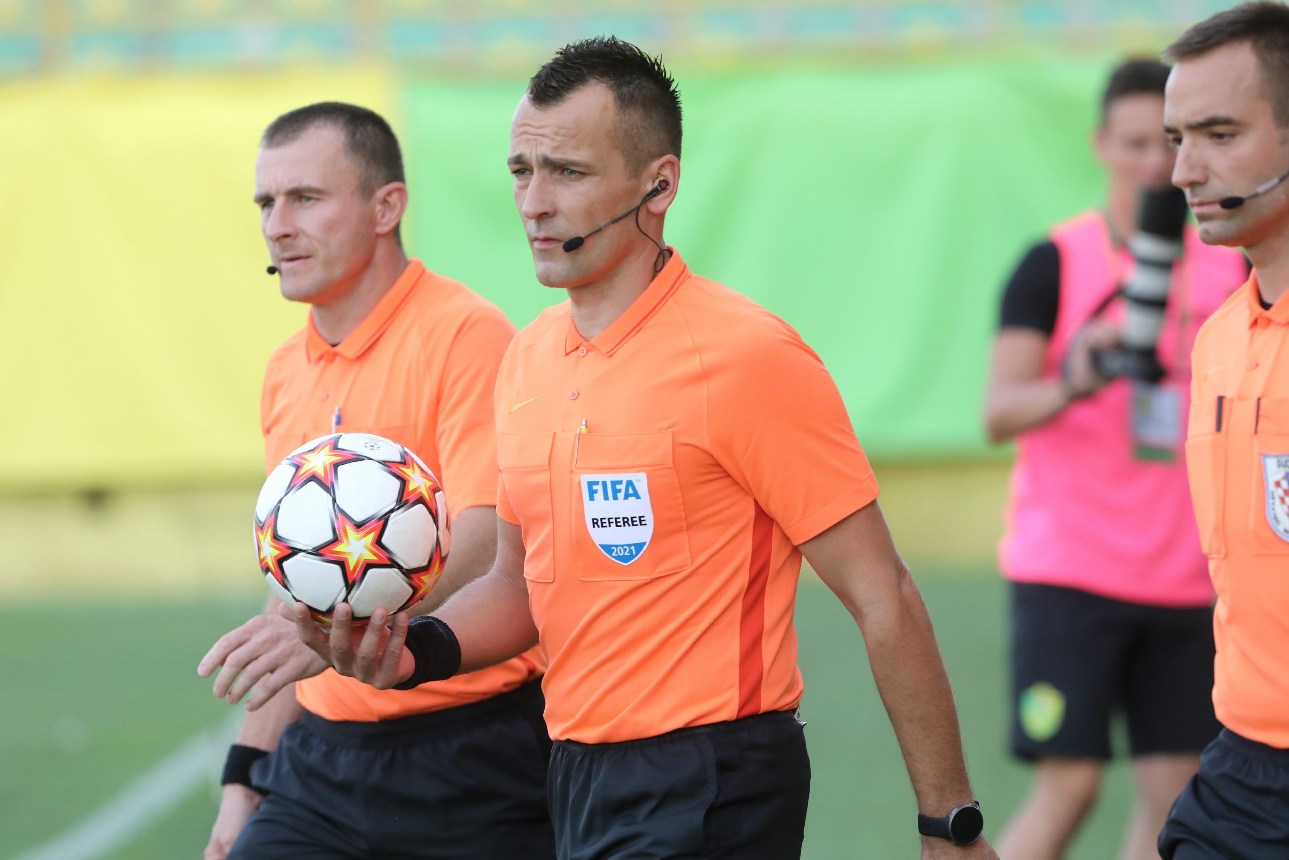 22.08.2021., stadion Aldo Drosina, Pula - Hrvatski Telekom Prva liga, 06. kolo, NK Istra 1961 - NK Osijek. Sudac Ivan Bebek Photo: Goran Kovacic/PIXSELL
