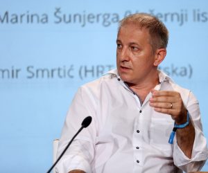 Rovinj: WMF, Jesu li mediji pomogli ili odmogli rješavanju slucaja Agrokor? 22.09.2018., Rovinj - 11. Weekend Media Festival. Panel diskusija Jsu li mediji pomogli ili odmogli rjesavanju slucaja agrokor? Berislav Jelinic.
Photo: Borna Filic/PIXSELL