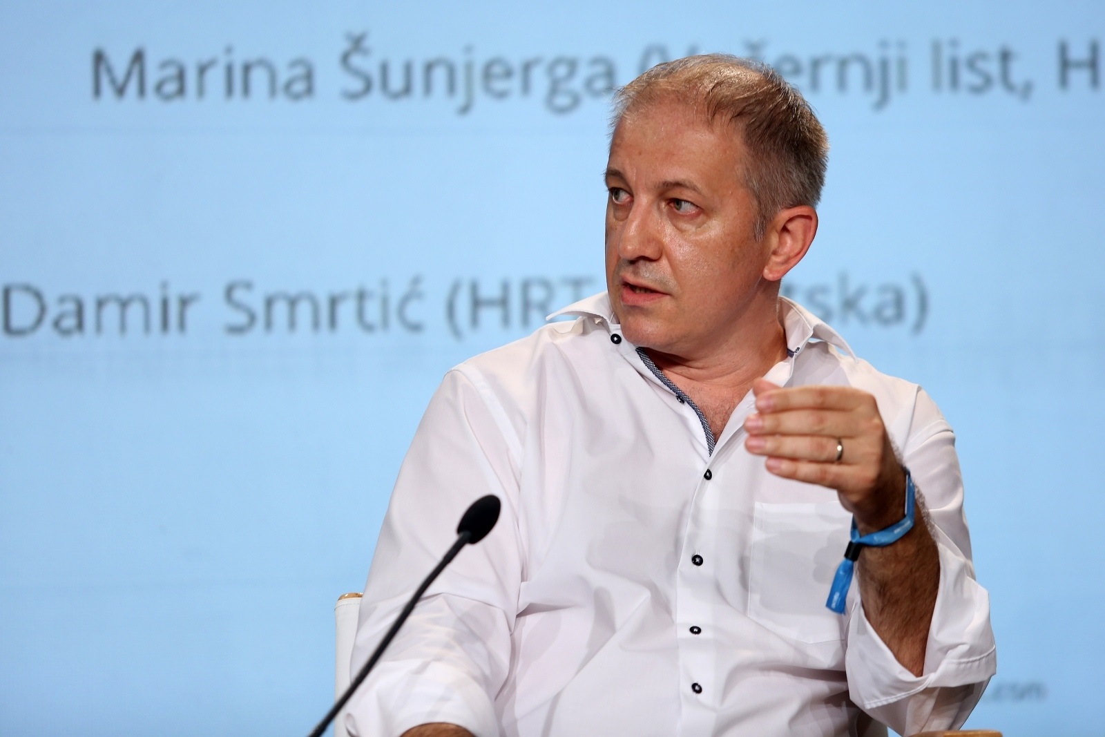 Rovinj: WMF, Jesu li mediji pomogli ili odmogli rješavanju slucaja Agrokor? 22.09.2018., Rovinj - 11. Weekend Media Festival. Panel diskusija Jsu li mediji pomogli ili odmogli rjesavanju slucaja agrokor? Berislav Jelinic.
Photo: Borna Filic/PIXSELL