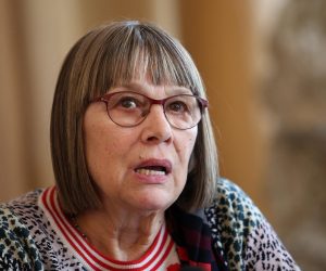 23.03.2017., Zagreb - Koalicija za REKOM odrzala je konferenciju za medije u Novinarskom domu zbog zabrinutosti u vezi blokade procesa suocavanja s prosloscu onih koji donose politicke odluke. Natasa Kandic. 
Photo: Goran Stanzl/PIXSELL