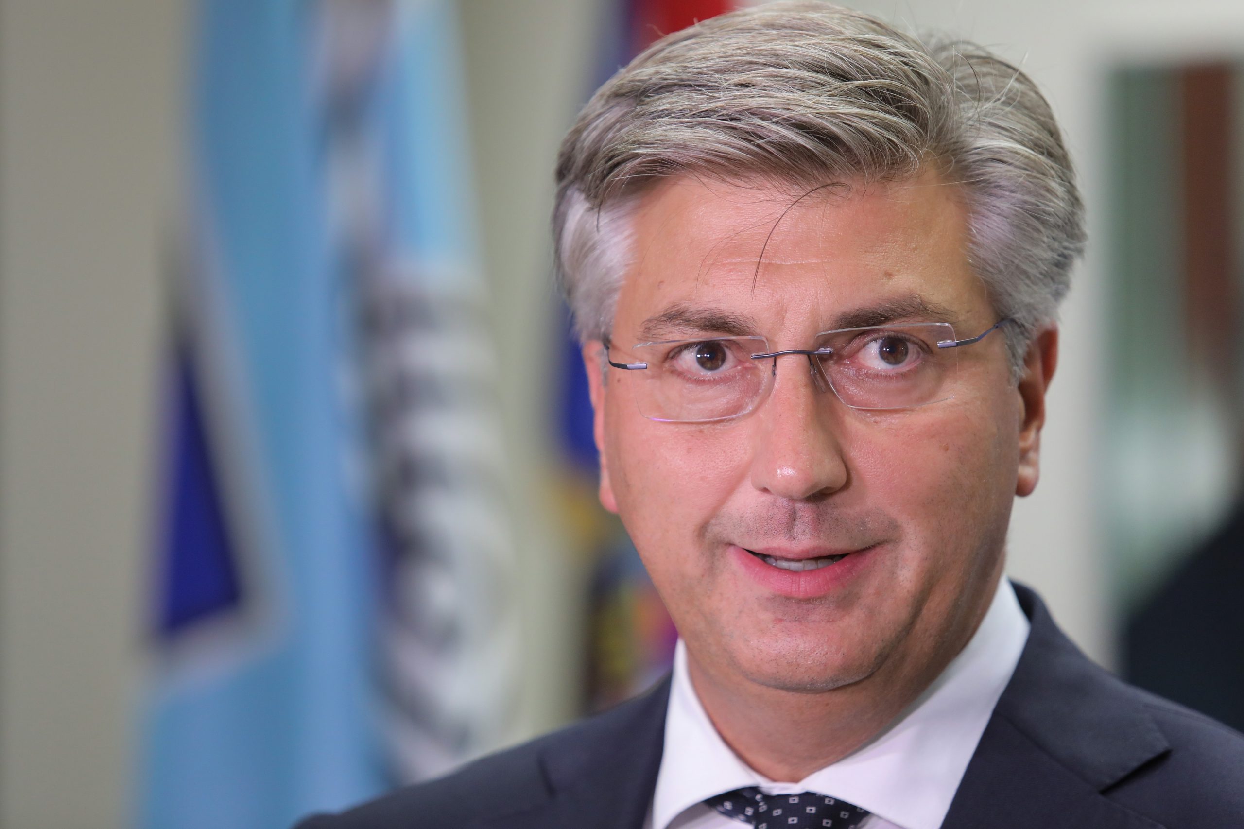 24.08.2021., Zagreb -U sredisnjici HDZ-a odrzana je zajednicka sjednica Predsjednistva i Nacionalnog vijeca HDZ-a putem video linka, nakon koje je izjavu za medije dao premijer Andrej Plenkovic. 
Photo: Tomislav Miletic/PIXSEL