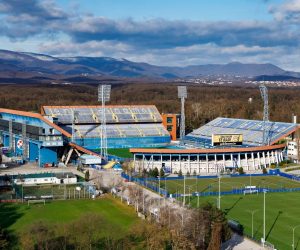 26.12.2020., Zagreb - Panorama Zagreba sa nebodera na okretistu Borongaj. Dinamov stadion. 
Photo: Tomislav Miletic/PIXSELL