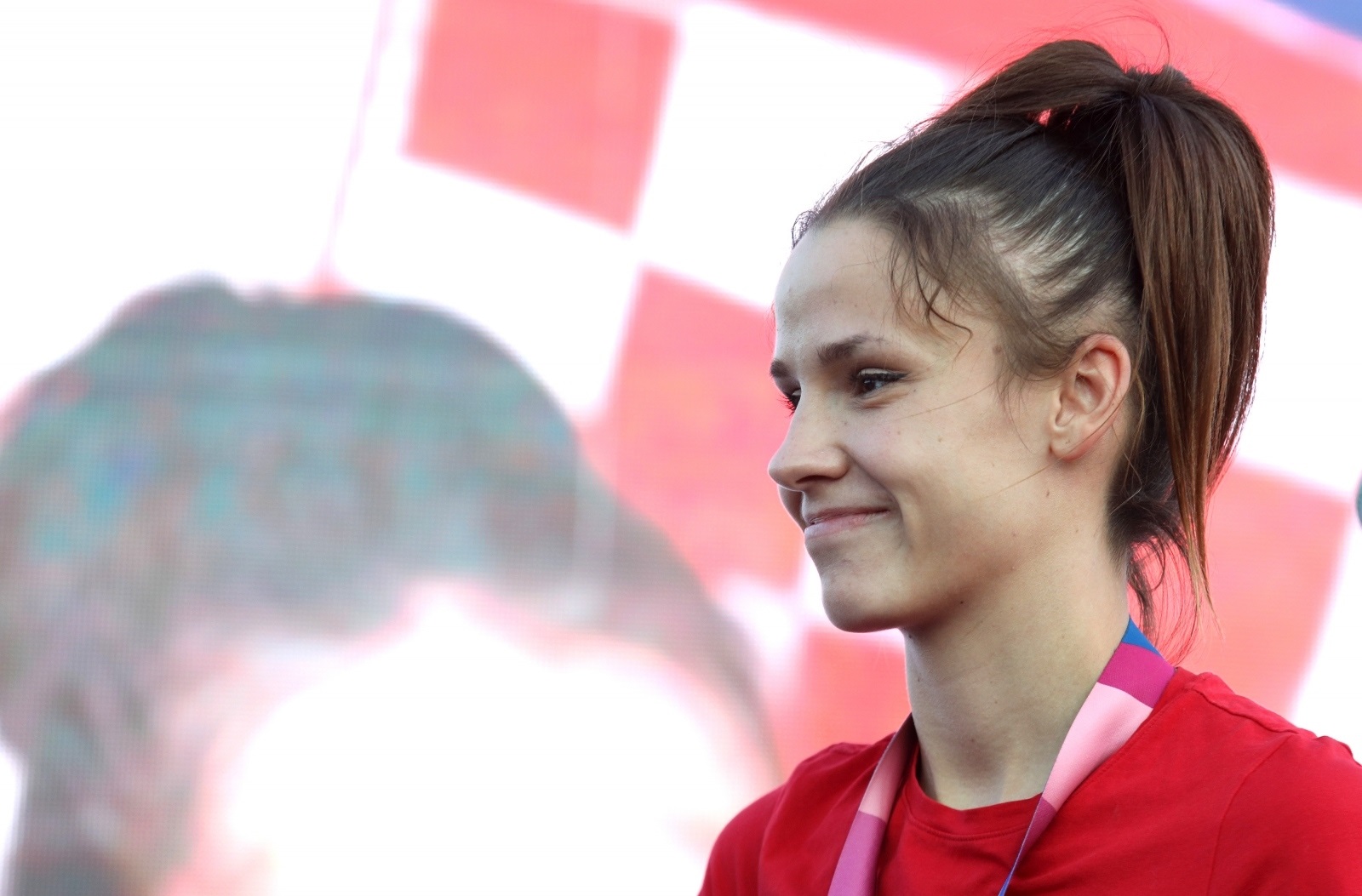 30.07.2021., Knin - U Kninu organiziran svecani docek Matee Jelic koja je osvojila zlatnu medalju u teakwondou.
Photo: Dusko Jaramaz/PIXSELL