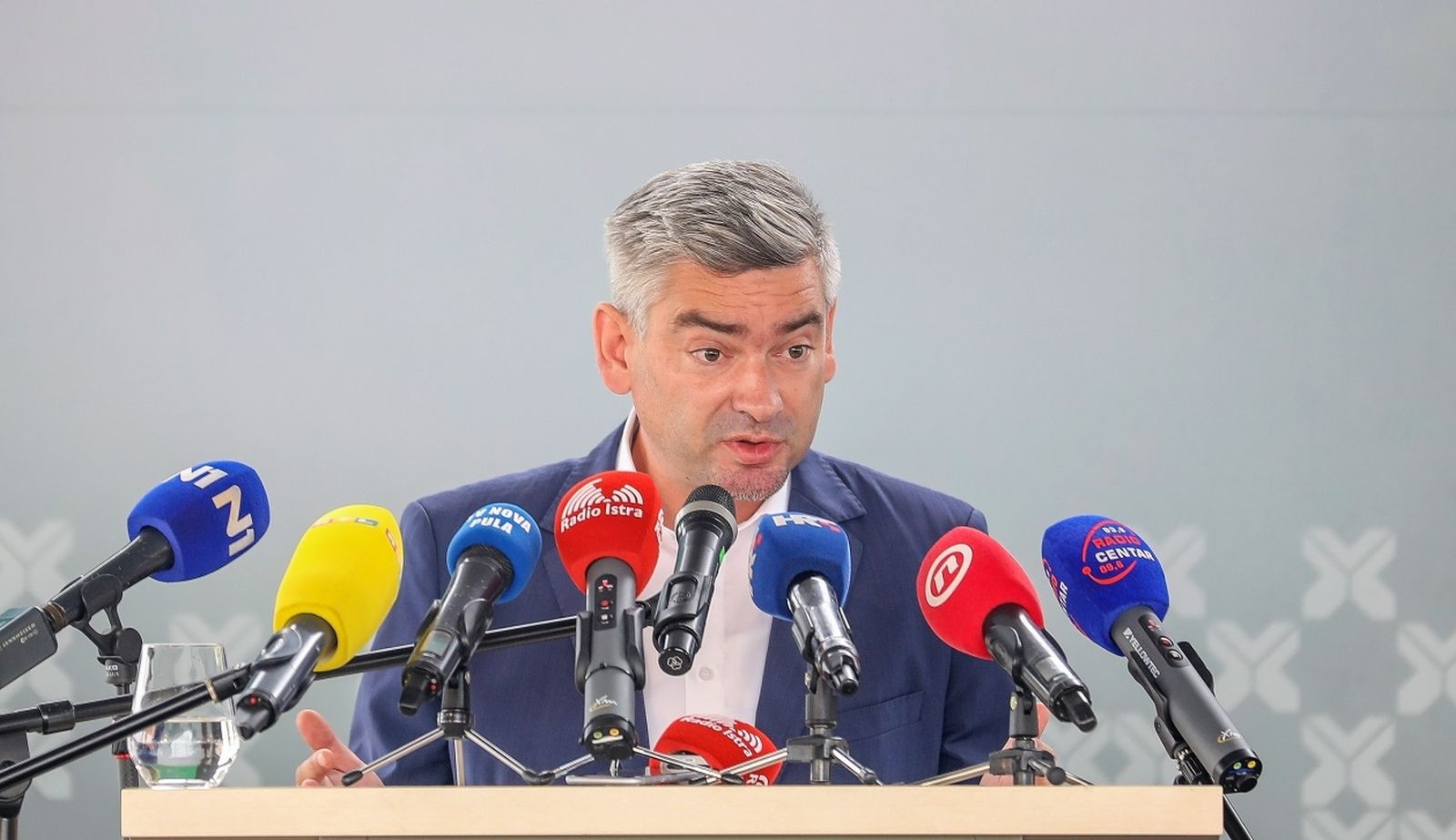 26.07.2021., Lupoglav - 
Predsjednik Vlade Andrej Plenkovic na svecanosti pustanja u promet dionice Istarskog ipsilona Cerovlje - Lupoglav u punom profilu ceste.  Istarski zupan Boris Miletic.
Photo: Srecko Niketic/PIXSELL