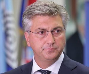 24.08.2021., Zagreb -U sredisnjici HDZ-a odrzana je zajednicka sjednica Predsjednistva i Nacionalnog vijeca HDZ-a putem video linka, nakon koje je izjavu za medije dao premijer Andrej Plenkovic. 
Photo: Tomislav Miletic/PIXSEL