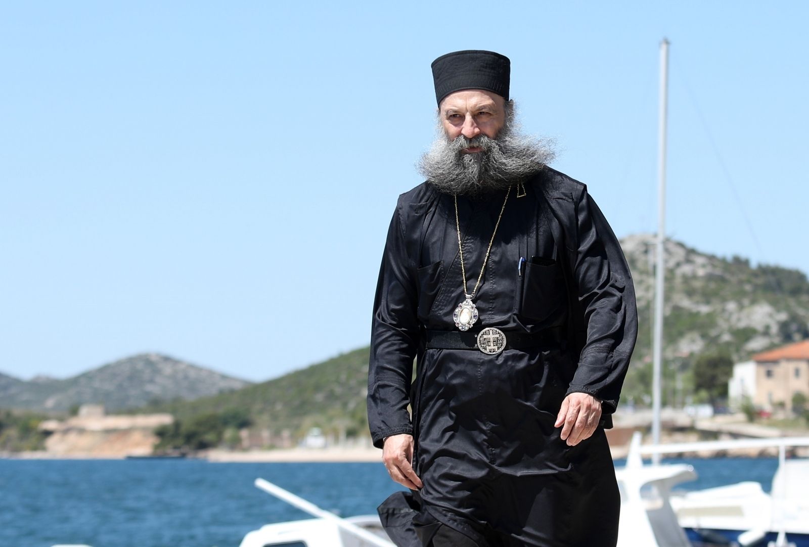 10.05.2021., Sibenik - Patrijarh srpski Porfirije prosetao je Sibenikom u pratnji domacina, episkopa Dalmatinskog Nikodima.
Photo: Dusko Jaramaz/PIXSELL