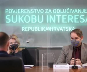 12.02.2021., Zagreb - Sjednica povjerenstva za odlucivanje o sukobu interesa. Davorin Ivanjek, Natasa Novakovic.
Photo: Matija Habljak/PIXSELL