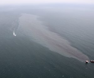 epa09411794 A handout photo made available by Japan's 2nd Regional Coast Guard Headquarters shows Panamanian-flagged cargo ship 'Crimson Polaris' off Hachinohe port in Aomori Prefecture, northeastern Japan, 12 August 2021. The Crimson Polaris have broken in two and is spilling oil after it ran aground on 12 August. All the crew members have been rescued.  EPA/JAPAN COAST GUARD HANDOUT  HANDOUT EDITORIAL USE ONLY/NO SALES