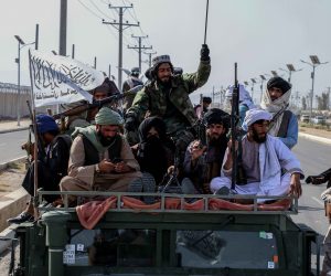 epa09440691 Taliban forces rally to celebrate the withdrawal of US forces in Kandahar, Afghanistan, 01 September 2021. The Taliban called for support from the international community to revive an economy battered by two decades of conflict and heavily dependent on foreign aid. chief Taliban spokesman Zabihullah Mujahid said one of the main objectives after the Taliban's 'victory' is the reconstruction of the country and assured that the international community must trust that the aid to Afghanistan under the Taliban will be directed through 'proper channels'.  EPA/STRINGER