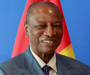 epa09449543 (FILE) - Alpha Conde the President of Guinea prior to a meeting in Brussels, Belgium, 06 June 2017 (reissued 05 September 2021). Several local and international media reports indicate Guinea's President Alpha Conde has been detained by army special forces in Conakry as gunfire was heard on the streets of the centre of Guinea's capital, Conakry, 05 September 2021. A Guinean state television broadcast shows Colonel Mamady Doumbouya saying President Alpha Conde was in custody and warned people to stay indoors.  EPA/OLIVIER HOSLET