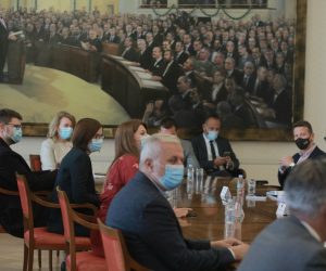Zagreb, 6.9.2021.- Predsjedništvo Hrvatskoga sabora održalo je 13. sjednicu s predsjednicima klubova zastupnika, kojom predsjeda predsjednik Hrvatskoga sabora Gordan Jandroković .foto HINA/ Tomislav PAVLEK/ ua