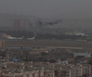 epa09457711 A Qatar Airways flight takes off as international flight operations resumed at Hamid Karzai International Airport in Kabul, Afghanistan, 09 September 2021. A Qatar Airways flight departed from Kabul Airport as Qatari officials said the airport is fully up and running.  EPA/STRINGER