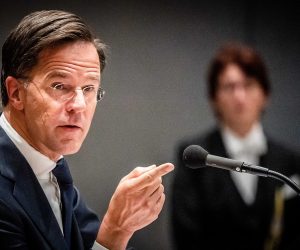 epa09483750 Outgoing Prime Minister Mark Rutte during the second day of the General Political Reflections, the debate after the Speech from the Throne on Budget Day in the Hague, The Netherlands on 23 September 2021. After the response of the House of Representatives to the budget presented by the outgoing cabinet on Budget Day, it was Rutte's turn to respond.  EPA/BART MAAT