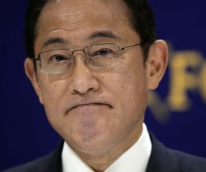 epa09494700 (FILE) - Japan's former Foreign Minister Fumio Kishida attends a press conference in Tokyo, Japan, 13 September 2021 (reissued 29 September 2021). Kishida won the presidential election of the ruling Liberal Democratic Party on 29 September 2021. He is to succeed Yoshihide Suga as prime minister, Japan's third since the beginning of the coronavirus pandemic.  EPA/FRANCK ROBICHON