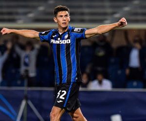 epa09495978 Atalanta's Matteo Pessina celebrates after scoring the 1-0 goal during the UEFA Champions League group F soccer match between Atalanta B.C. and BSC Young Boys at the Gewiss Stadium in Bergamo, Italy, 29 September 2021.  EPA/PAOLO MAGNI
