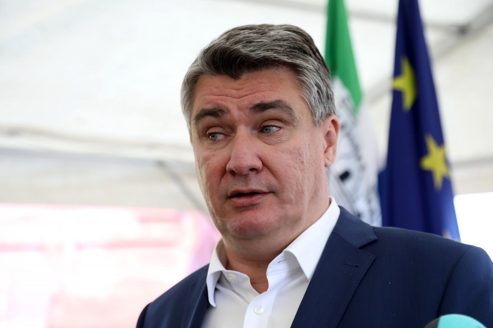 01.09.2021. Sisak - U bivsoj vojarni Barutana odrzana je svecana akademij povodom obiljezavanja  30. godisnjice ustrojavanja 12. brigade Hrvatske vojske "Ban Toma Bakac" te su posthumno dodjeljene zahvalnice rodbini poginulih. Predsjednik RH Zoran Milanovic. Photo: Edina Zuko/PIXSELL