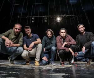 06.09.2021.,Zagreb -  Centar za kulturu Tresnjevka.Glumci Zivko Anocic, Nikola Bace, Sven Sestak i Franjo Dijak te redatelj Vanja Jovanovic na probi predstave Covjek jastuk.
Photo: Robert Anic/PIXSELL