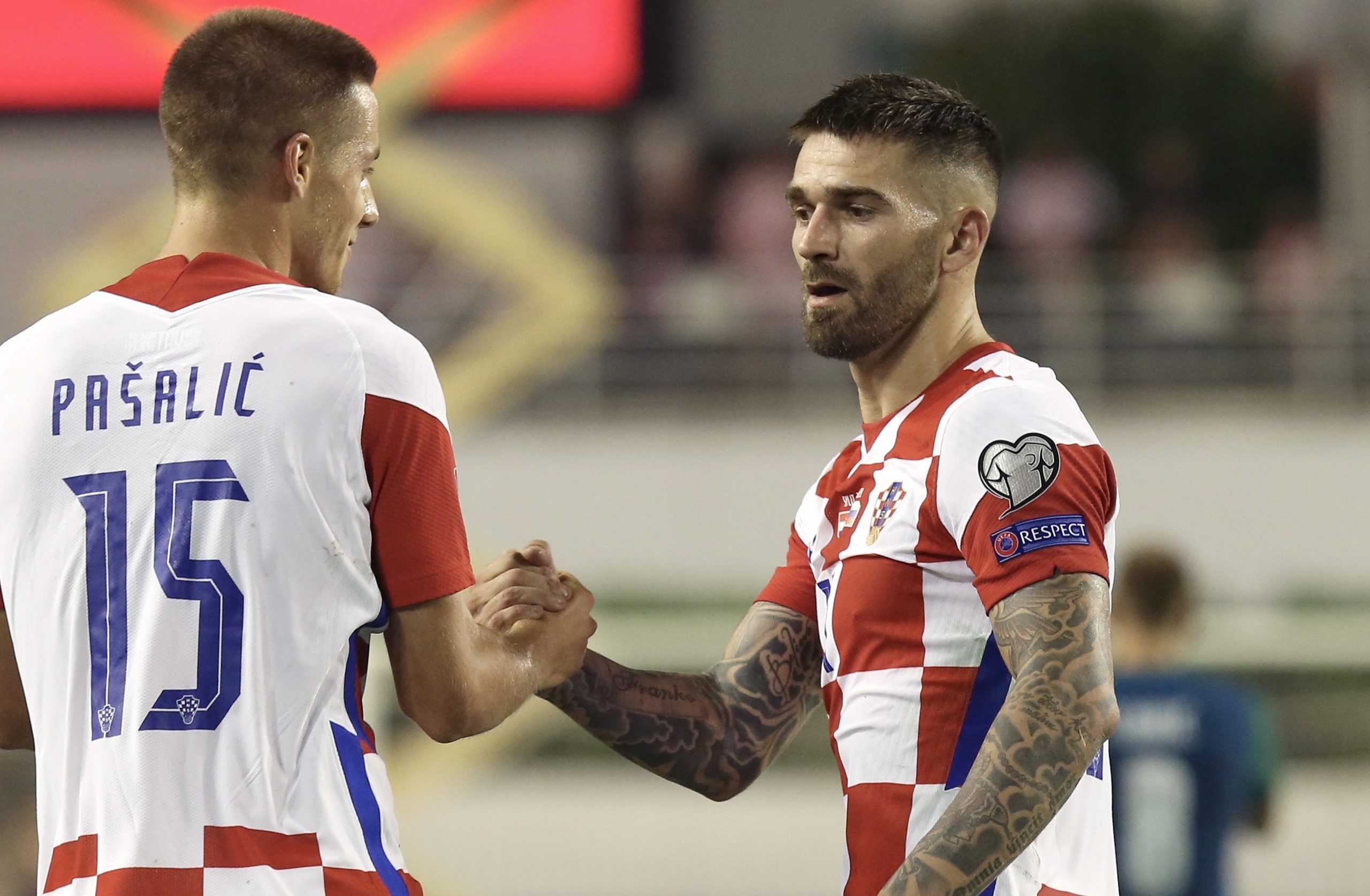 07.09.2021.,Split -  Stadion Poljud,  Kvalifikacije za SP 2022., Skupina H, Hrvatska - Slovenija.Slavlje nakon gola Marka Livaje. 

Photo: Ivo Cagalj/PIXSELL
