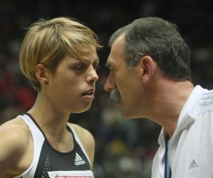 21.02.2009.,Split,Hrvatska - Skakacki atletski miting u Spaladium Areni u Splitu.Pobjednica je Blanka Vlasic sa skokom od 2002 cm.Josko i Blanka Vlasic
Photo: Ivo Cagalj/24sata