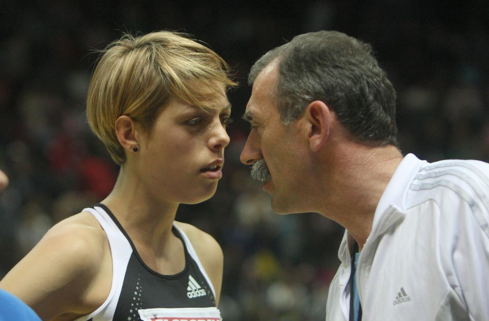 21.02.2009.,Split,Hrvatska - Skakacki atletski miting u Spaladium Areni u Splitu.Pobjednica je Blanka Vlasic sa skokom od 2002 cm.Josko i Blanka Vlasic
Photo: Ivo Cagalj/24sata