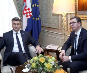 12.02.2018., Zagreb - Predsjednik Vlade RH Andrej Plenkovic susreo se s predsjednikom Republike Srbije Aleksandrom Vucicem u zgradi Vlade. Izaslanstvo Republike Srbije predvodjeno predsjednikom u dvodnevnom je posjetu Hrvatskoj. 
Photo: Patrik Macek/PIXSELL