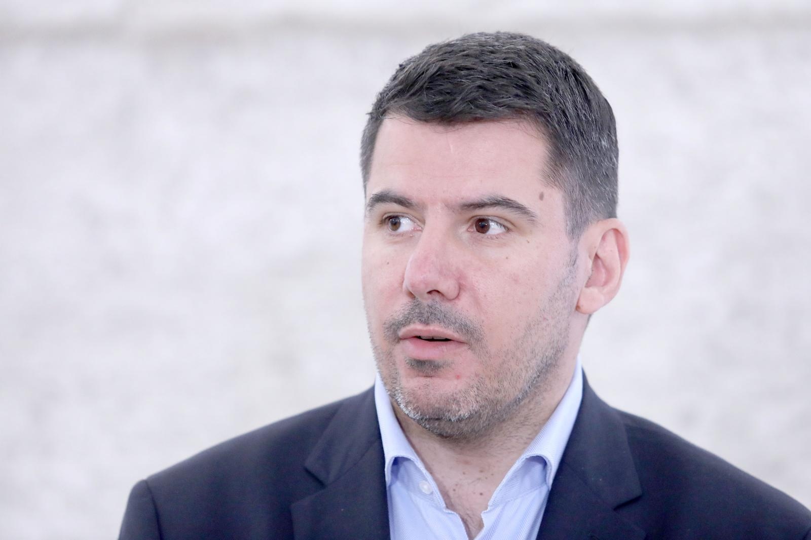 13.07.2021., Zagreb - Zastupnik Nikola Grmoja komentirao je na konferenciji za medije odrzanoj u Saboru mogucnost uvodjenja obaveznog cijepljenja.
Photo: Patrik Macek/PIXSELL