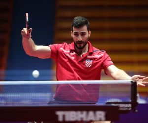18.06.2021., Zagreb - Dom sportova, dvorana II. Zagreb Open, stolnotenisko medjunarodno natjecanje. Musko finale, Andrej Gacina - Tomislav Pucar. .Photo: Sanjin Strukic/PIXSELL
