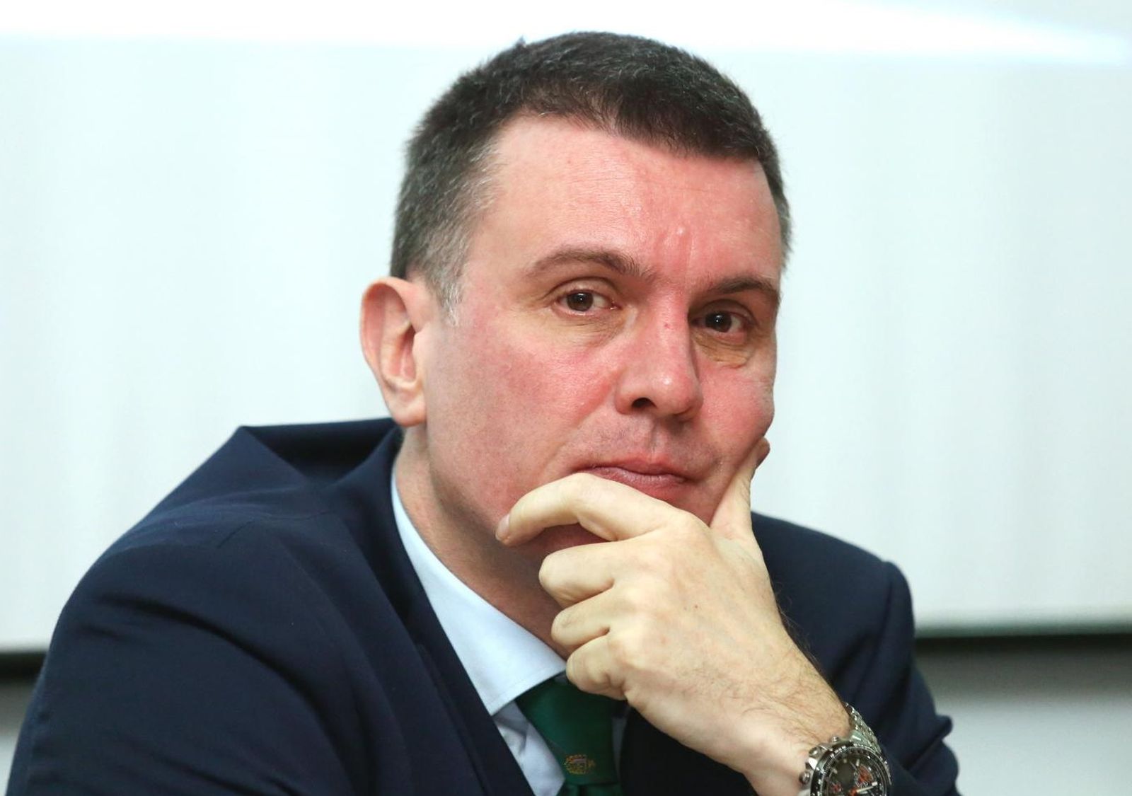 19.12.2017., Sibenik - Na Veleucilistu predstavljena je knjiga prof. dr. sc. Ive Lucica "Vukovarska bolnica svjetionik u povijesnim olujama hrvatskoga istoka". 
Dr.sc. Trpimir Goluza, predsjednik HLK-a. 
Photo: Dusko Jaramaz/PIXSELL