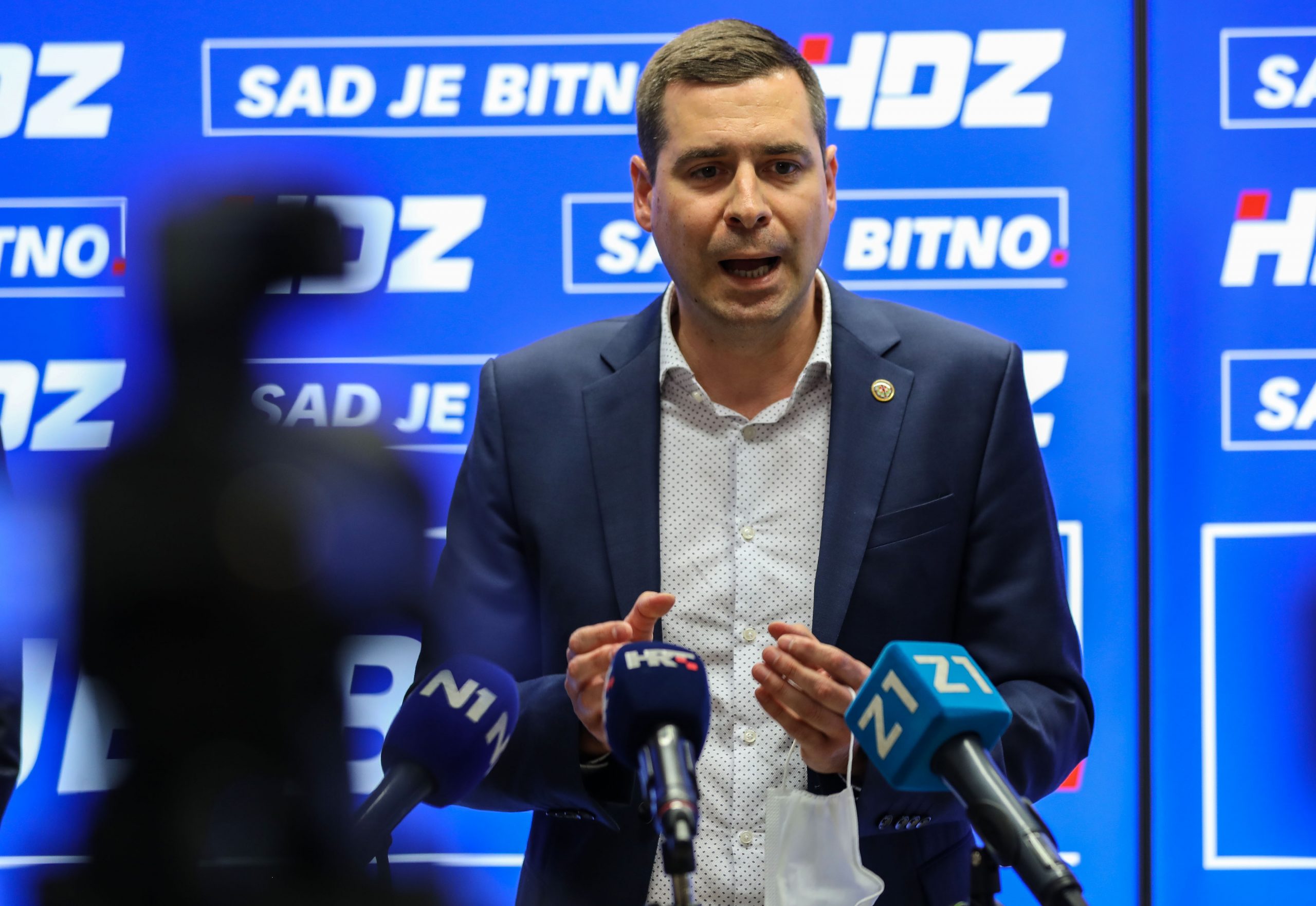 21.05.2021, Zagreb - Predsjednik GO HDZ-a, Mislav Herman odrzao je konferenciju za medije.
Photo: Jurica Galoic/PIXSELL