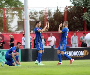 22.09.2021., Rijeka - Sesnaestina finala Hrvatskog nogometnog kupa. Orijent 1919 - Dinamo. Stadion Krimeja. Duje Cop, Deni Juric, Bartol Franjic.
Photo: Goran Kovacic/PIXSELL