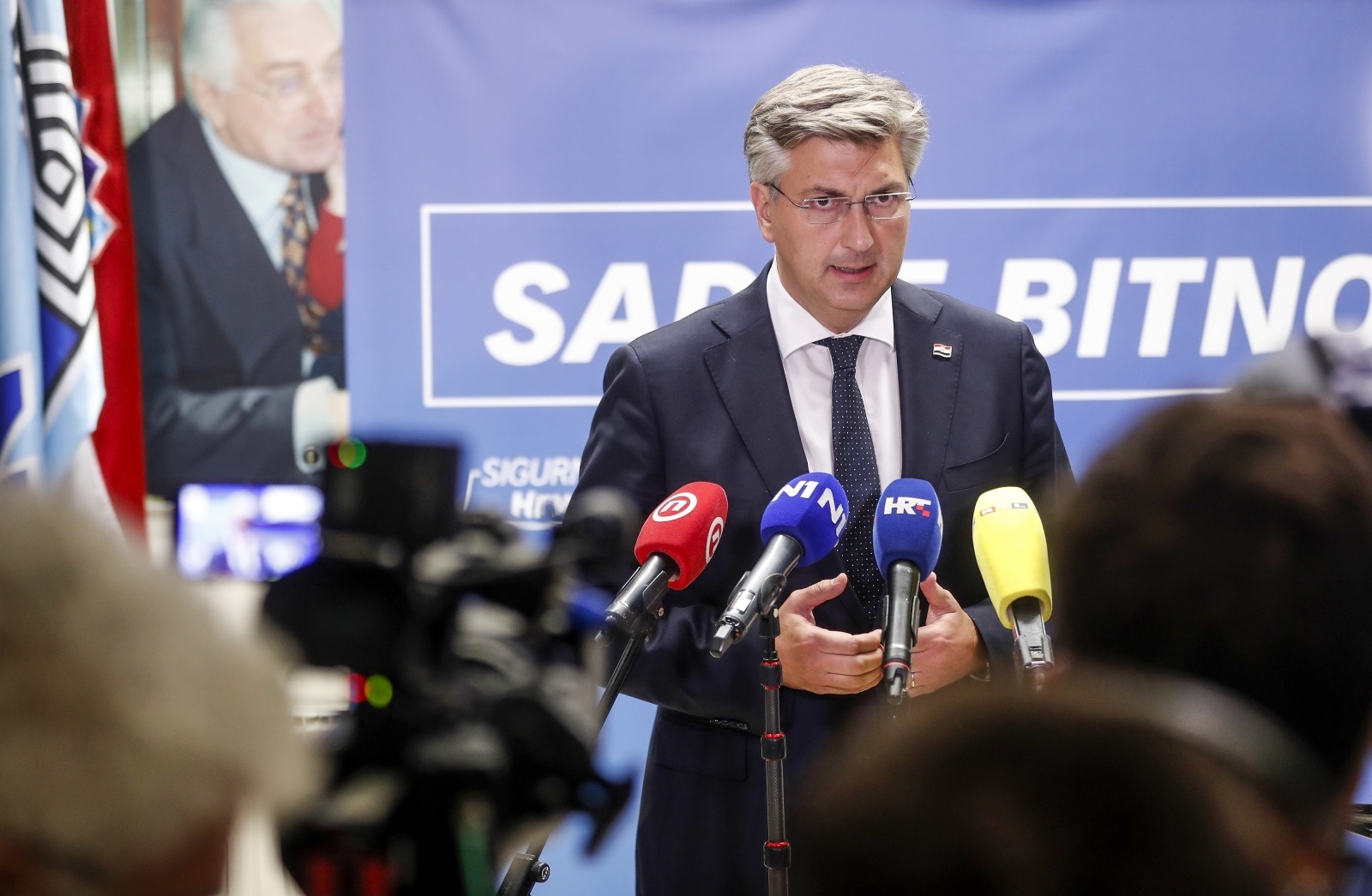 27.09.2021., Zagreb - Andrej Plenkovic dao je izjavu medijima nakon zajednicke sjednice Predsjednistva i Nacionalnog vijeca HDZ-a. Photo: Slavko Midzor/PIXSELL