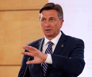 FILE PHOTO: Western Balkan leaders meet in Albania FILE PHOTO: President of Slovenia Borut Pahor speaks during a news conference after the Brdo-Brijuni Process Leaders' Meeting in Tirana, Albania May 9, 2019. REUTERS/Florion Goga/File Photo FLORION GOGA
