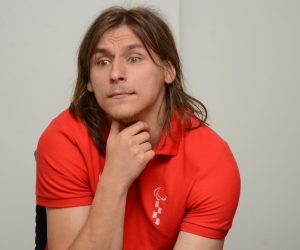Bjelovar: Paraolimpijac Deni Černi na primanju kod župana Damira Bajsa 13.09.2018., Bjelovar - Osvajac srebrne medalje na Europskom prvenstvu u para atletici odrzanom u Berlinu Deni Cerni na primanju kod zupana Damira Bajsa. Photo: Damir Spehar/PIXSELL