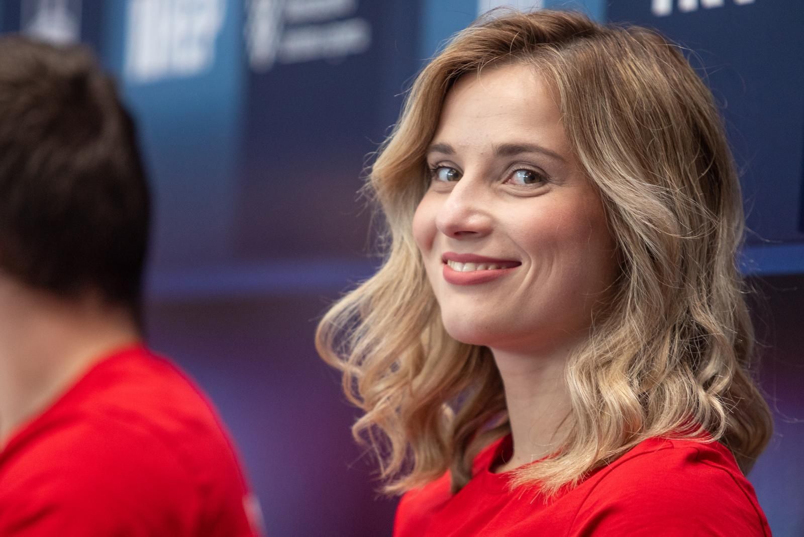 09.06.2021., Osijek - Konferencija Svjetskog kupa u gimnastici DOBRO World Cupa Osijek 2021. na kojoj su nazocili clanovi i clanice hrvatske gimnasticke reprezentacije. Ana Djerek Photo: Davor Javorovic/PIXSELL