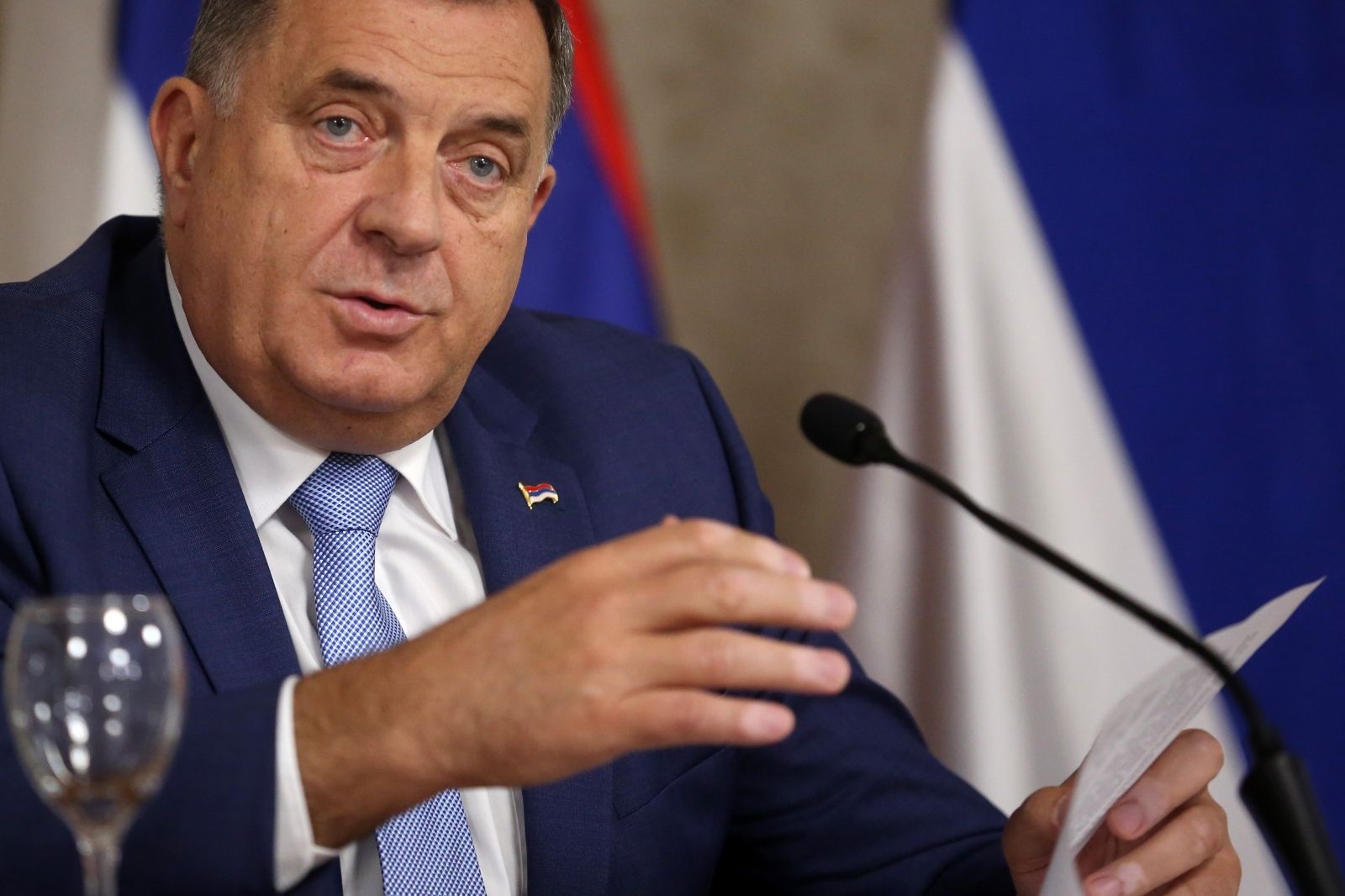 31.08.2021., Sarajevo, Bosna i Hercegovina - Konferencija za medije clana Predsjednistva BiH Milorada Dodika. Photo: Armin Durgut/PIXSELL