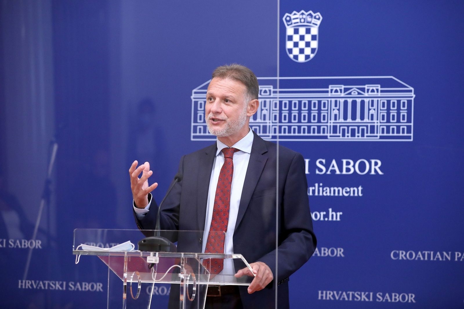 06.09.2021., Zagreb - Nakon sjednice Predsjednistva Hrvatskoga sabora s predsjednicima klubova zastupnika predsjednik Hrvatskoga sabora Gordan Jandrokovic odrzao je konferenciju za medije. Photo: Patrik Macek/PIXSELL